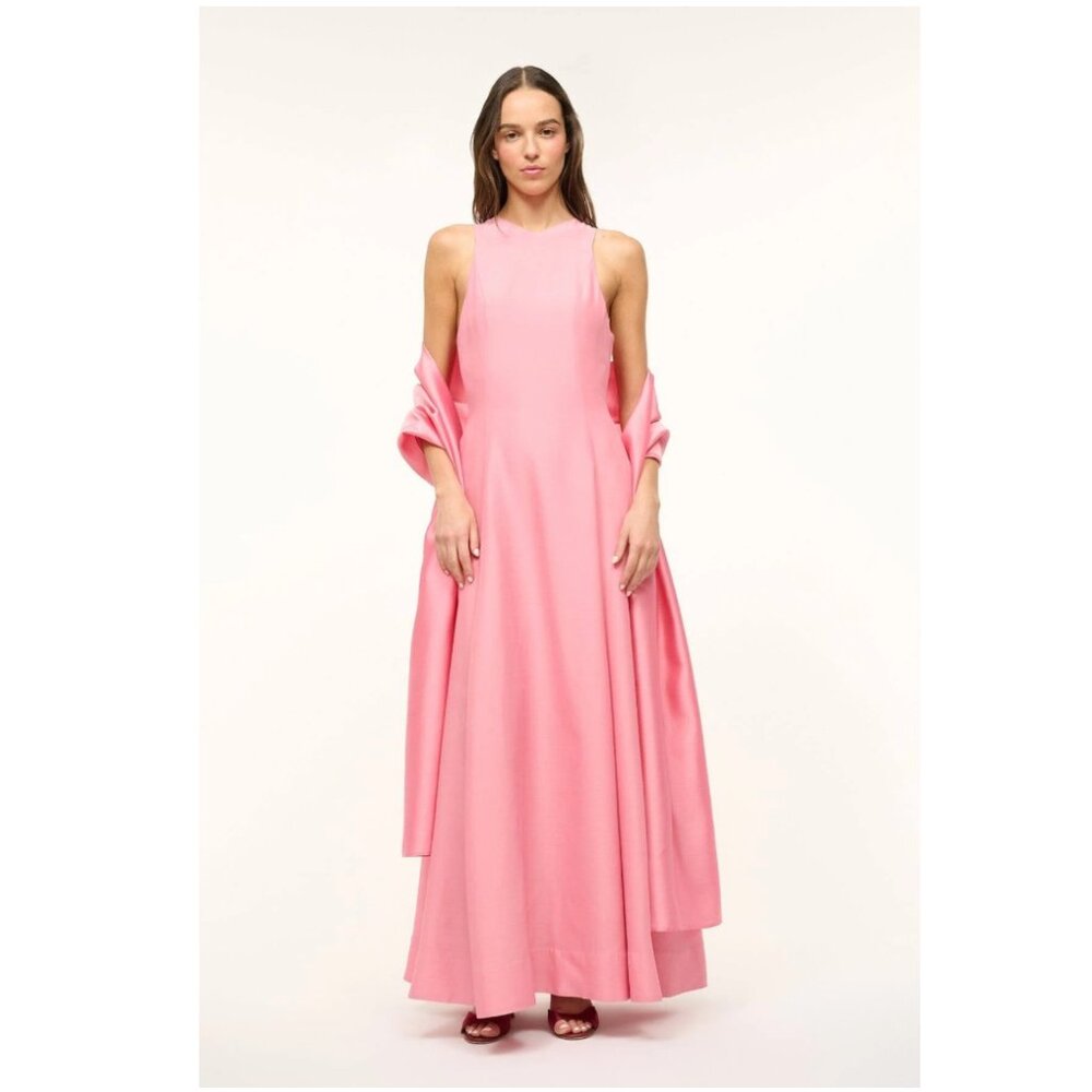 STAUD HEIKE DRESS DAMASK PINK